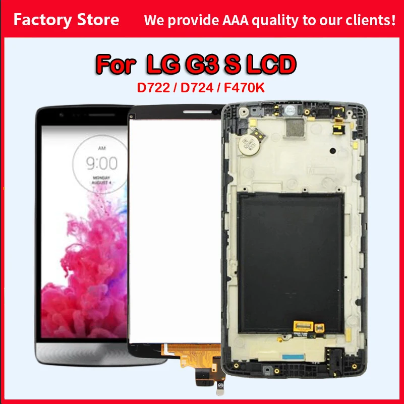 ЖК-дисплей с сенсорным экраном для LG G3 S Замена ЖК-экрана D722 D724 F470K mini - купить по