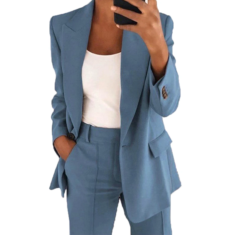 

Women Business Office Solid Blazer Workwear Solid Slim Simple Coat Casual Long Sleeve Lapel Cardigan Overcoat Fashion Clothes