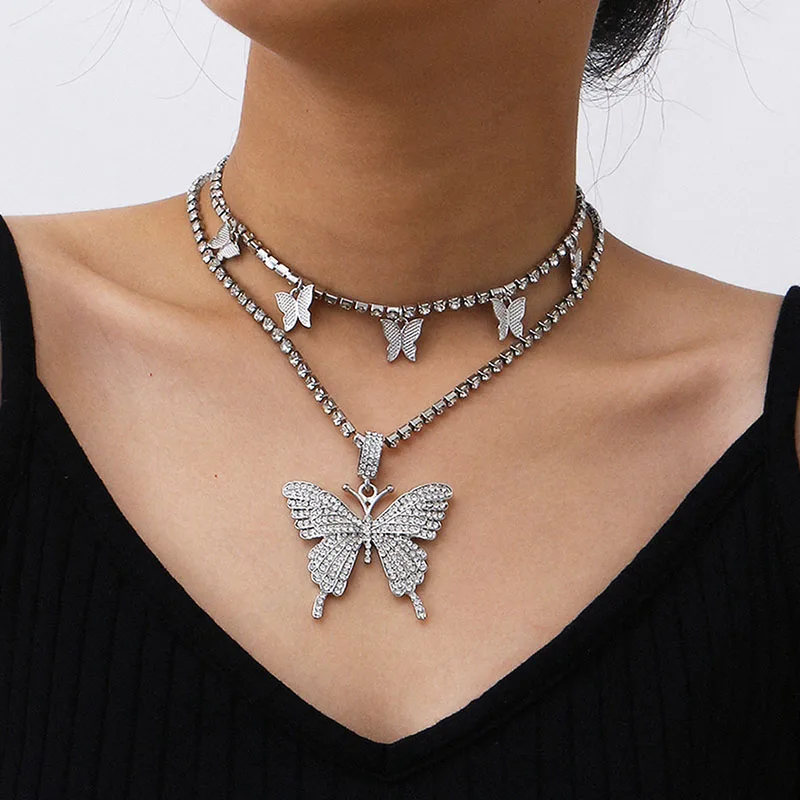 Женское ожерелье с подвеской в виде бабочки Стразы | Украшения и аксессуары