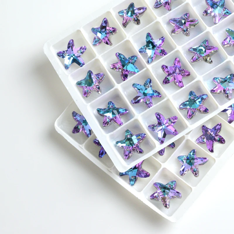 Новинка цветные стразы в форме морской звезды хрустальное дно высокое качество 2