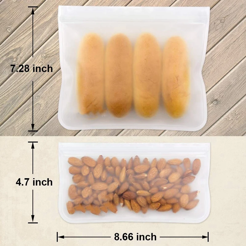 

Reusable Storage Bags 10 Pack Leakproof Freezer Bag(6 Reusable Sandwich Bags&4 Reusable Snack Bag)Lunch Bag for Food Storage Hom