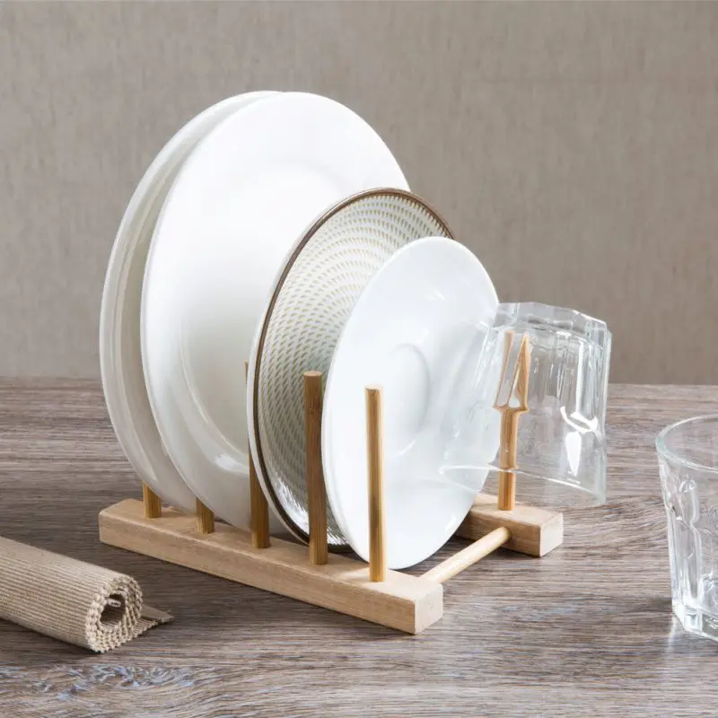 

3 Grid/ 5 Grid Bamboo Wooden Dish Rack Plates Bowl Cup Pot Lid Cutting Board Holder Stand Kitchen Storage OrganizerHOT