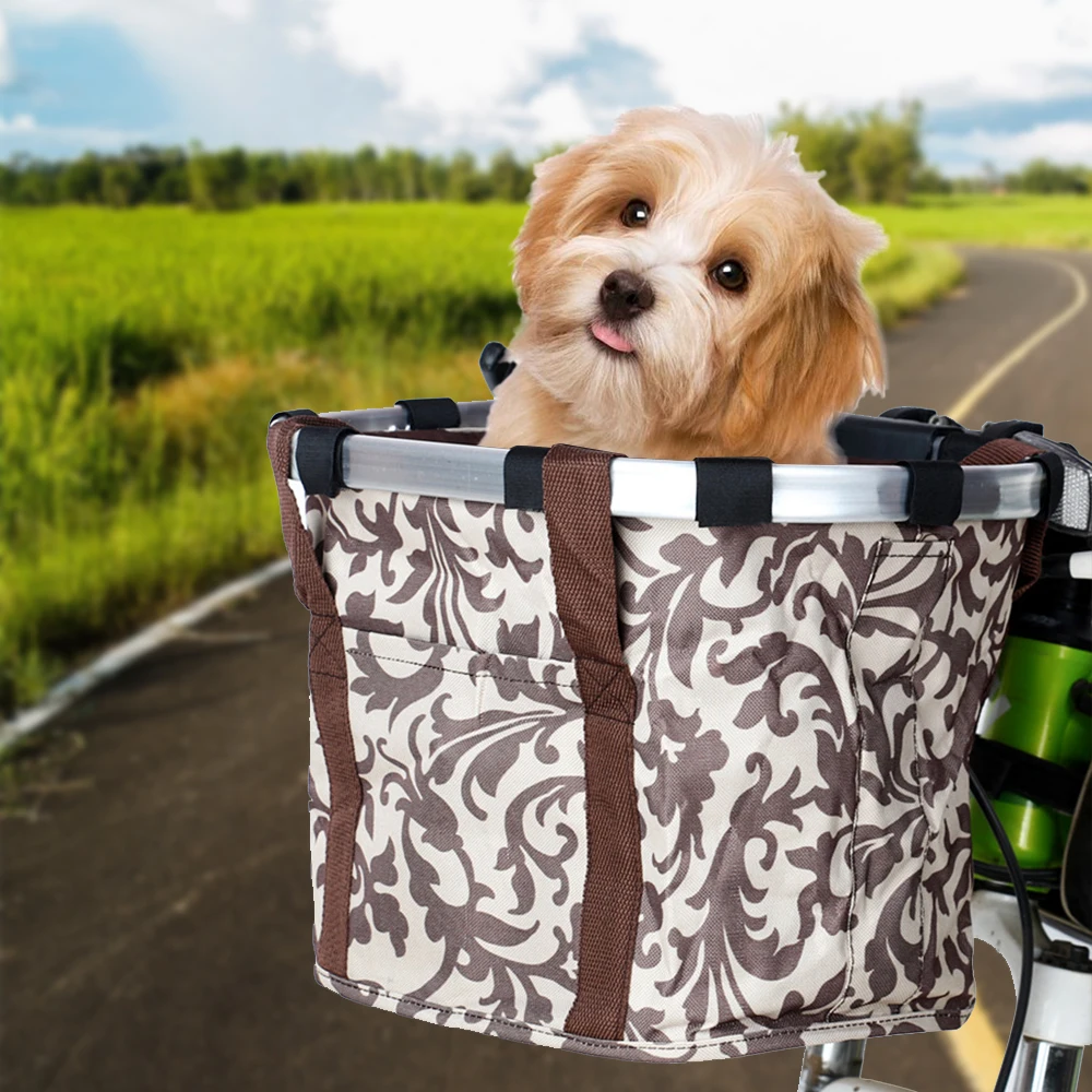Pet Carrier Bag Bicycle Basket Pouch For Dog Cat Bike Bags Aluminum Alloy Front Seat | Дом и сад