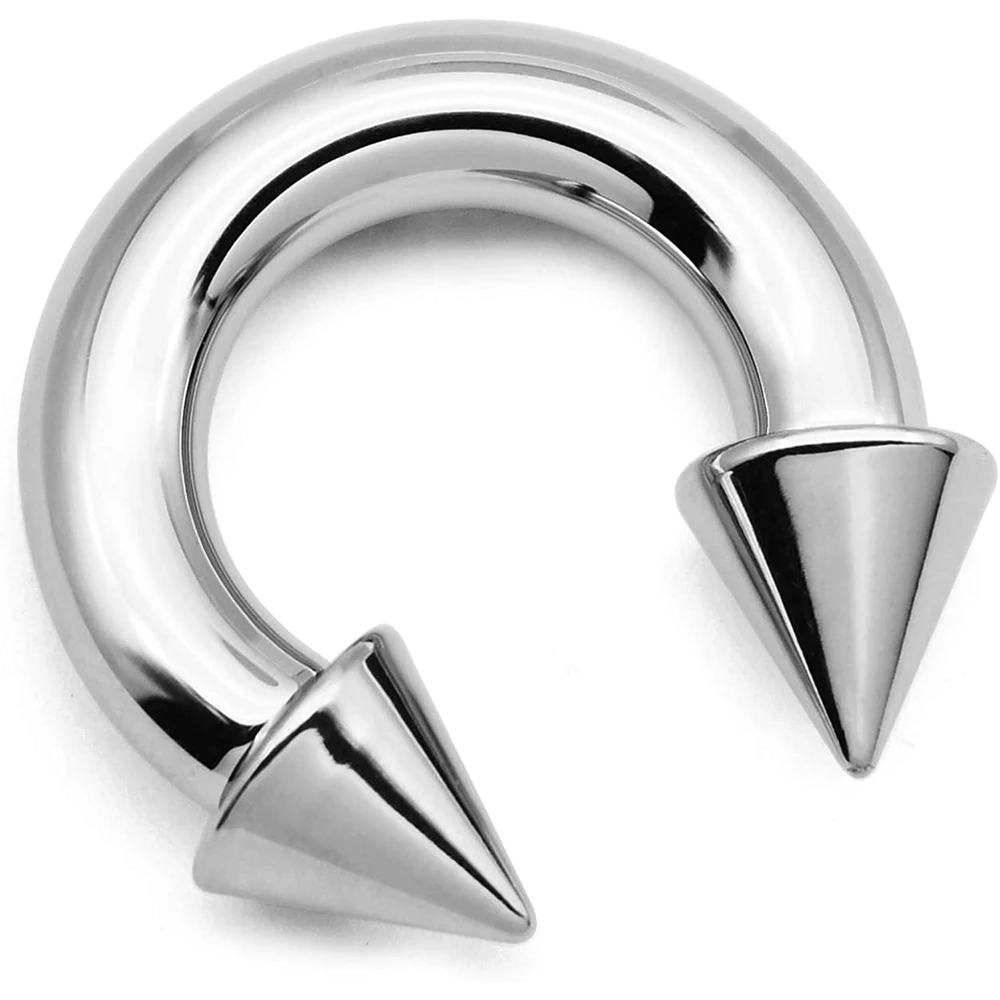 

Internally Threaded Spike Circular Barbells Horseshoe 316L Surgical Steel Pierced Body Jewelry Sold Individually