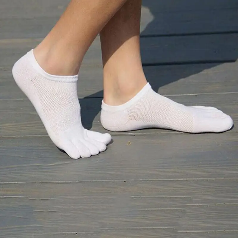 Mens Cotton Toe Five Finger Socks Ankle Sports Socks Cut Breathable Low Z3T0