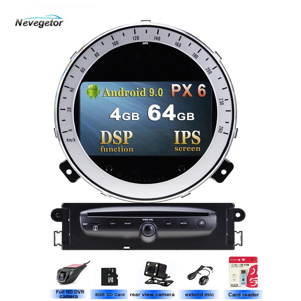 DSP Android 10 автомобильный DVD GPS навигатор плеер автомобильное стерео Rdio для BMW Mini Cooper