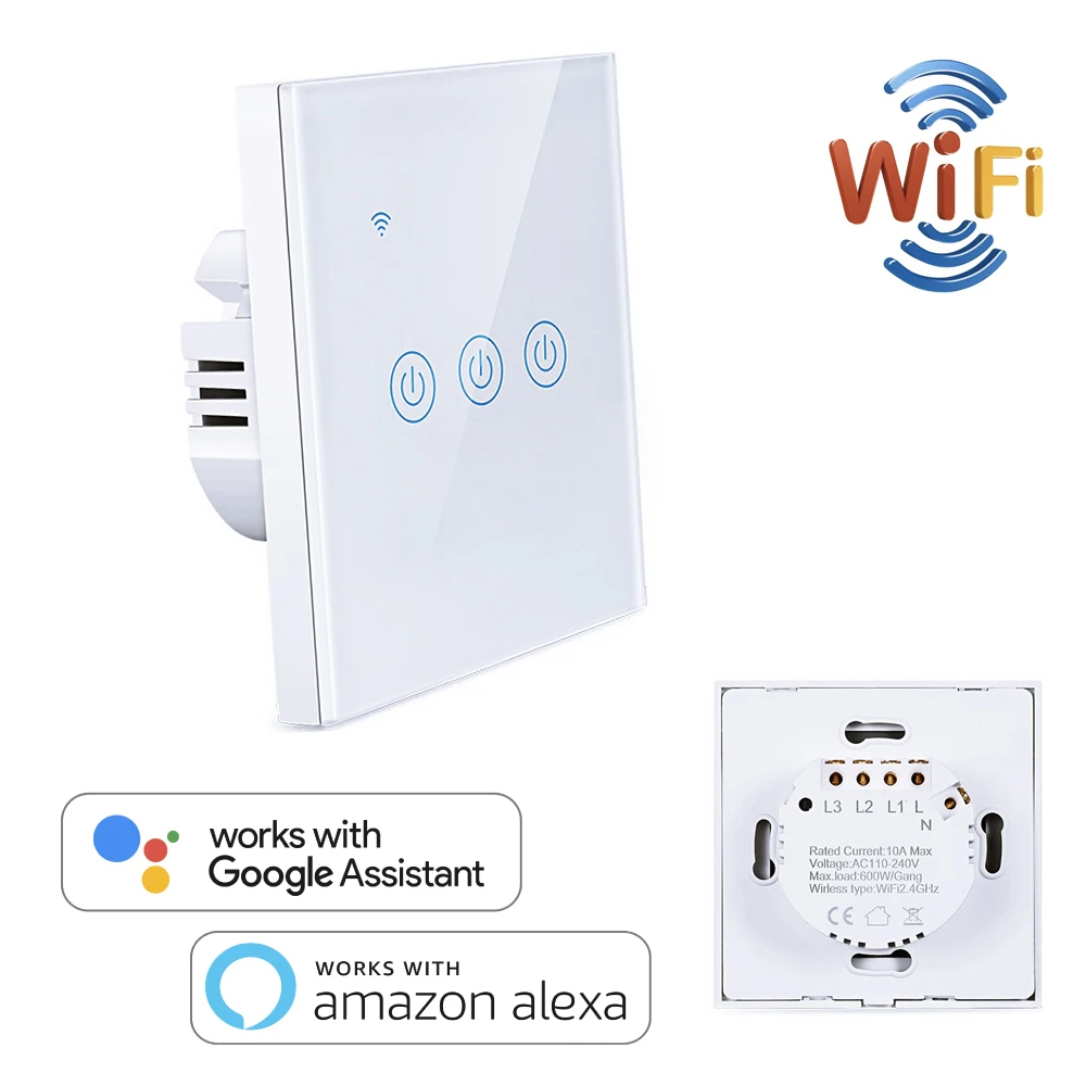 Умный Wi Fi выключатель 1 Gang 110 В 240 настенный для автоматизации умного дома