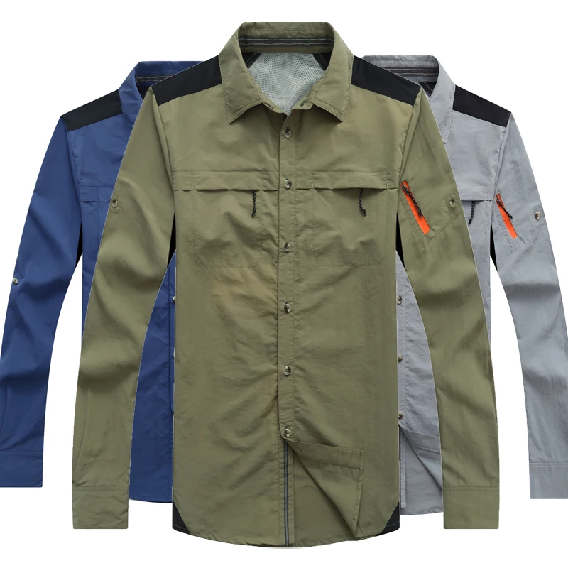 Мужская Новая быстросохнущая походная спортивная рубашка для походов бега