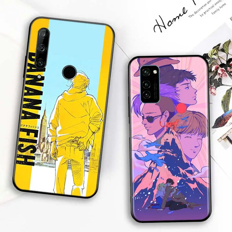 

Bright Black Cover Banana Fish for Huawei Honor 30 20S 20 10i 9S 9A 9C 9X 8X 10 9 Lite 8A 7C 7A Pro Phone Case