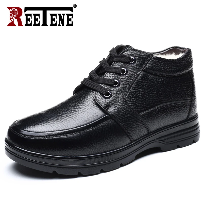 

REETENE Big Size 48 Men Winter Boots Warm Thicken Men'S Ankle Boots Winter Office Shoes For Men High Quality Comfort Boots Men