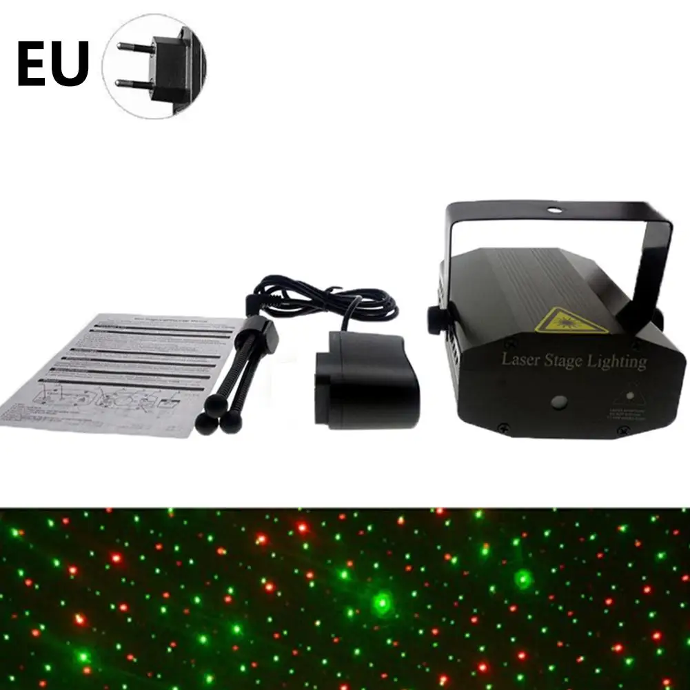 

Mini LED Laser Projector Sound Activated Disco DJ Stage Light RG Strobe Lamp Birthday Wedding Christmas Party Starry Sky Lamp