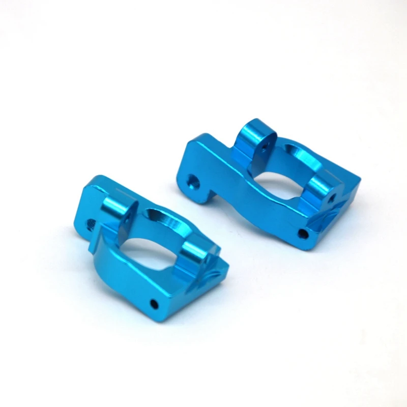 

2Set for WLtoys 1:14 144001 RC Car Upgrade Parts Metal Steering Swing Arm Base C Rear Hub Seat Servo Pull Rod,Red & Blue