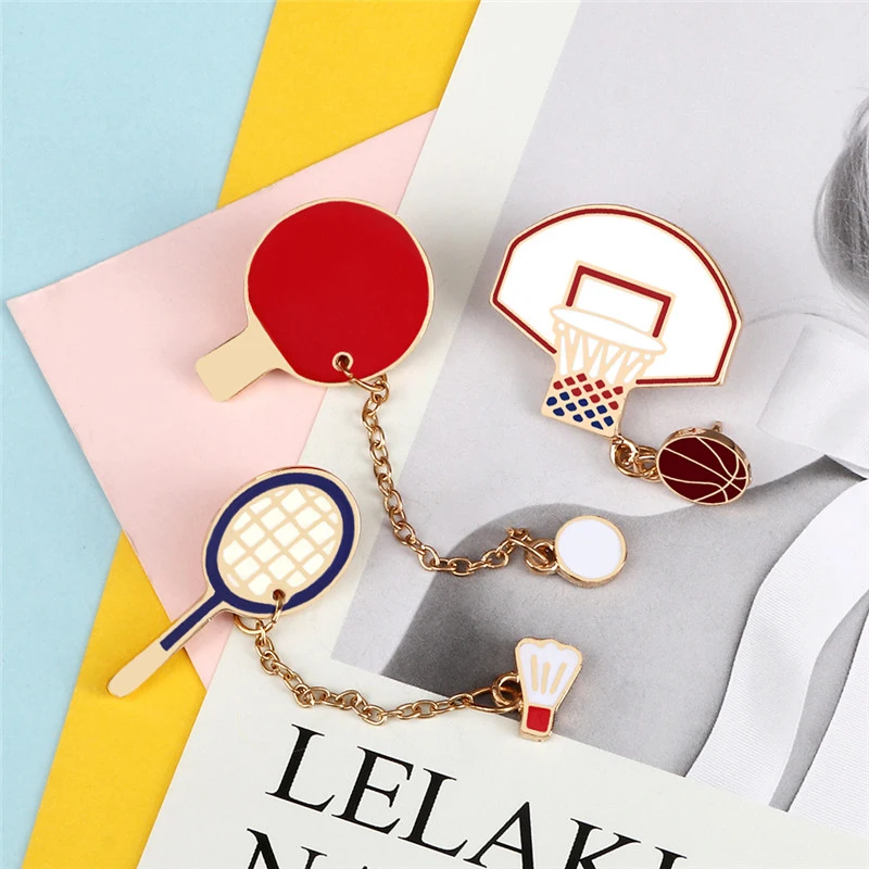 Спортивная металлическая эмалированная булавка для настольного тенниса