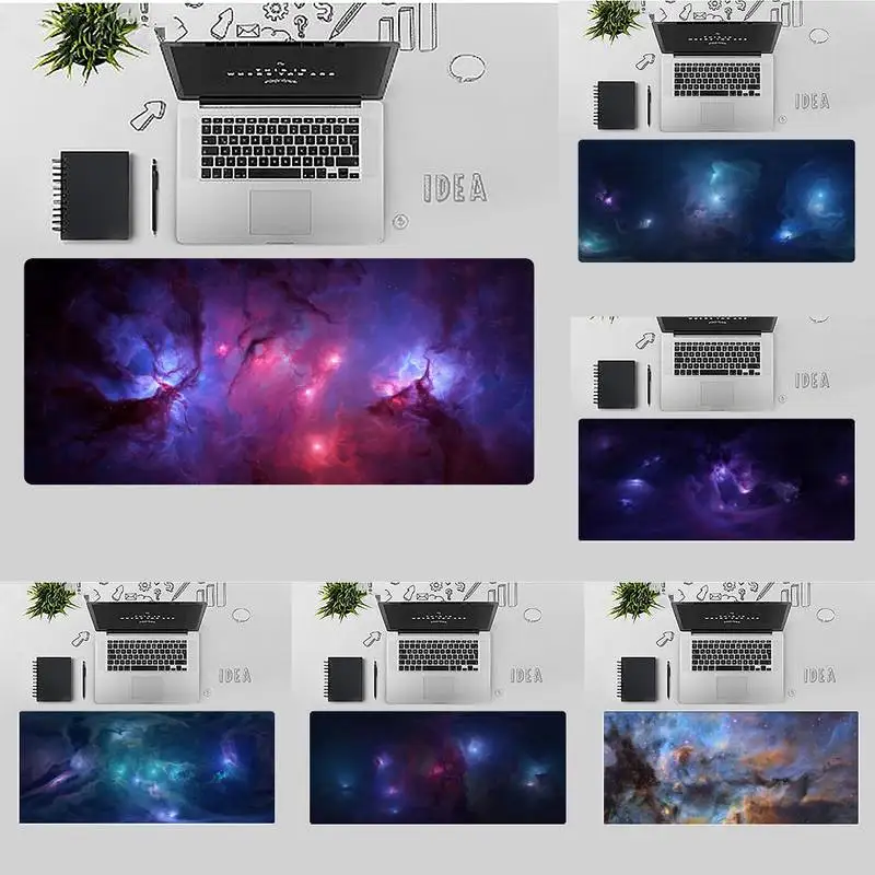 

Разноцветные игровые коврики для интерstellar nebula, коврик для мыши, настольные игры, офисные игровые большие коврики для мыши, Нескользящая под...