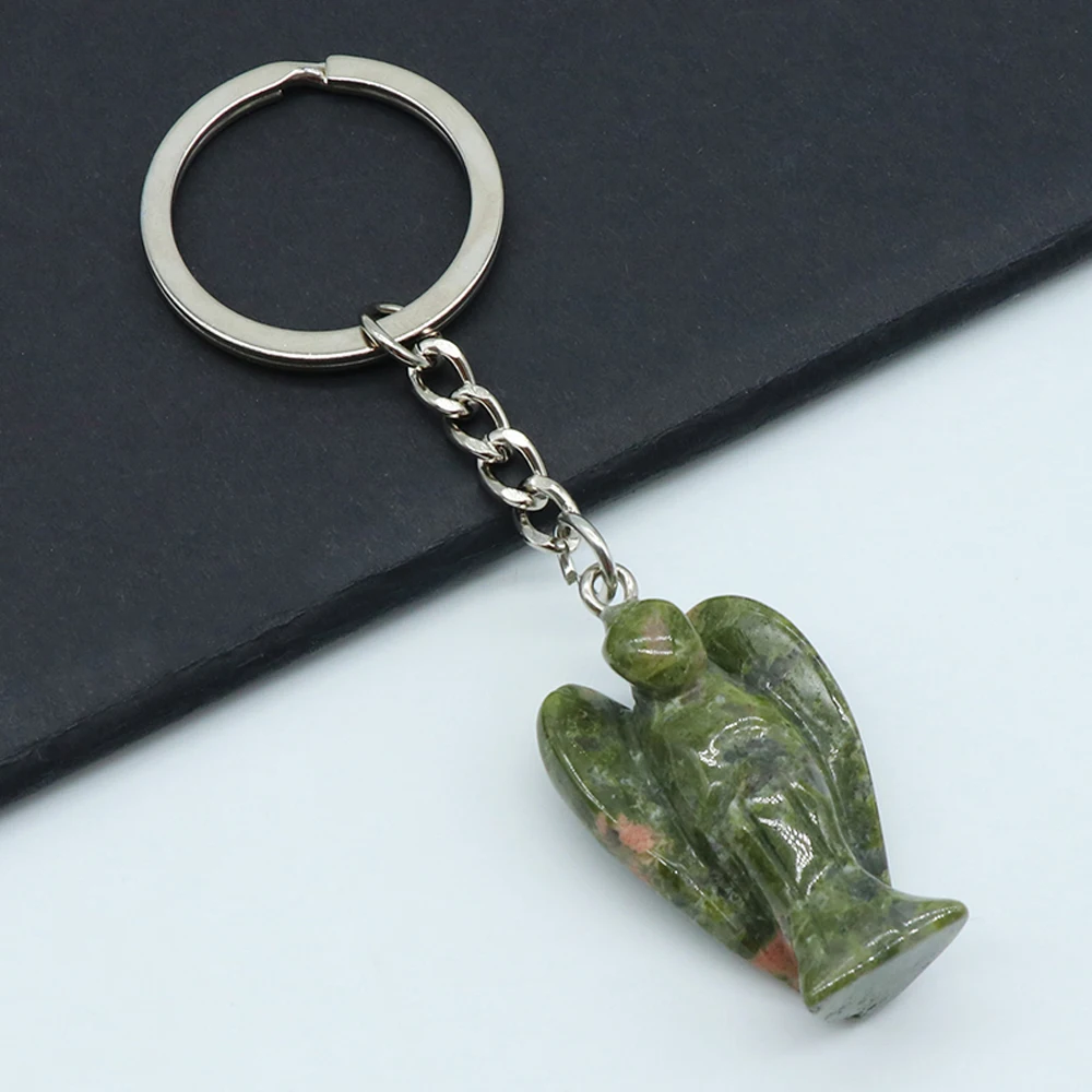 Цепочка для ключей из натурального камня подвеска в форме ангела цепочка агата