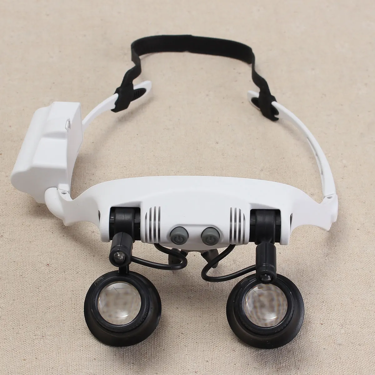 

Double Eye Repair Magnifier Loupe Glasses Portable Head Wearing Magnifying Glass 10X 15X 20X 25X LED With 5 Pcs Lenses LED Lamp