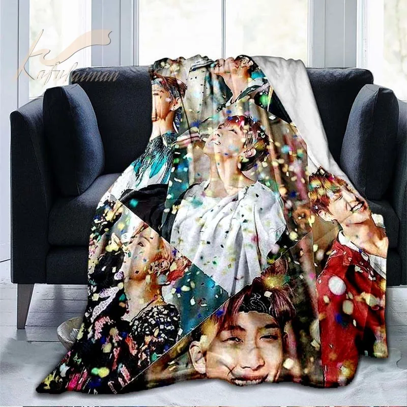 

Модные плюшевые фланелевые одеяла с 3D принтом в стиле поп-музыки для мальчиков для взрослых, диванов, путешествий, подростков, женщин, мужчи...