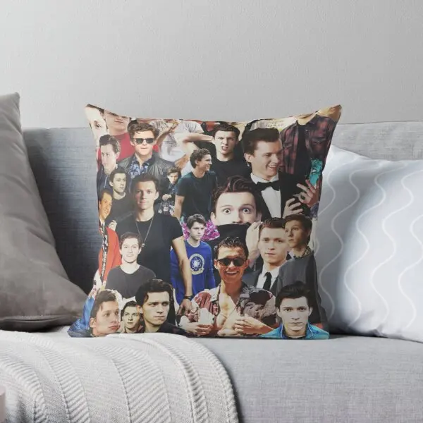 

Tom Holland Collage Printing Throw Pillow Cover Bed Decor Case Decorative Fashion Soft Waist Sofa Comfort Pillows not include