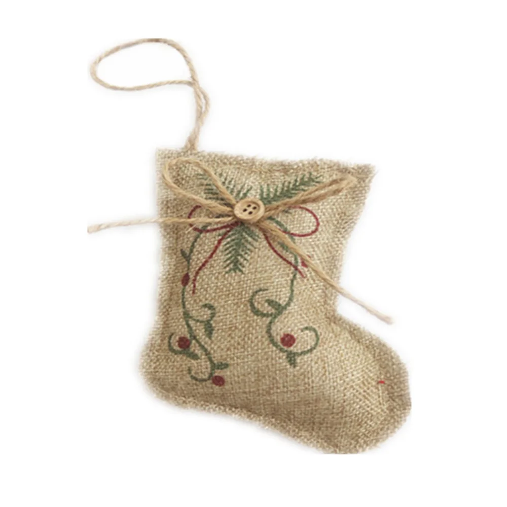 Оригинальный 4 шт. Новогодняя натуральная ткань Рождественская елка орнамент