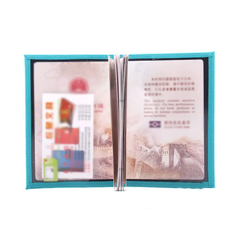 

PU Leather Passport Cover WIth Zipper Solid Covers for Passport Unisex Business Multifunction Credit Card Purse Organizer Case