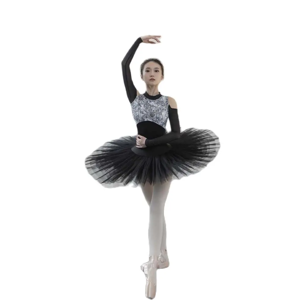 Балетное трико для взрослых женщин майка танцев гимнастическое черного цвета