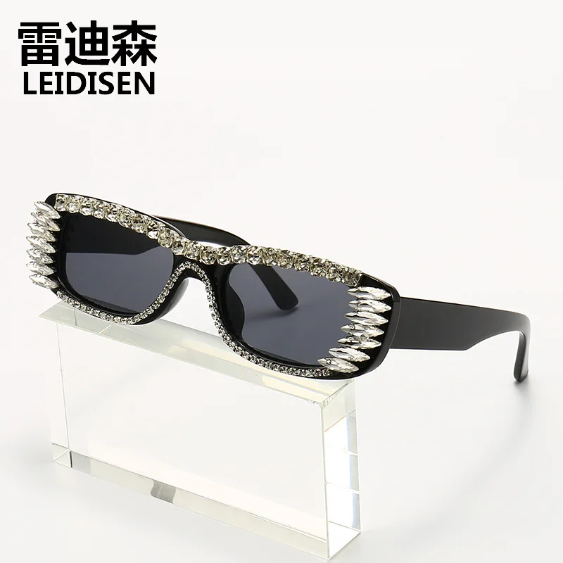 

LEIDISEN Festival Sunglasses Unusual Steampunk Glasses Women Rivet Lady Small Glasses Fashion Points Sun Party Handmade
