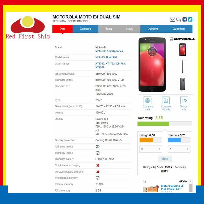 

10Pcs/lot For Motorola Moto E4 XT1766 XT1763 XT1762 XT1767 LCD Display Touch Screen Digitizer Assembly E4 LCD Replacement