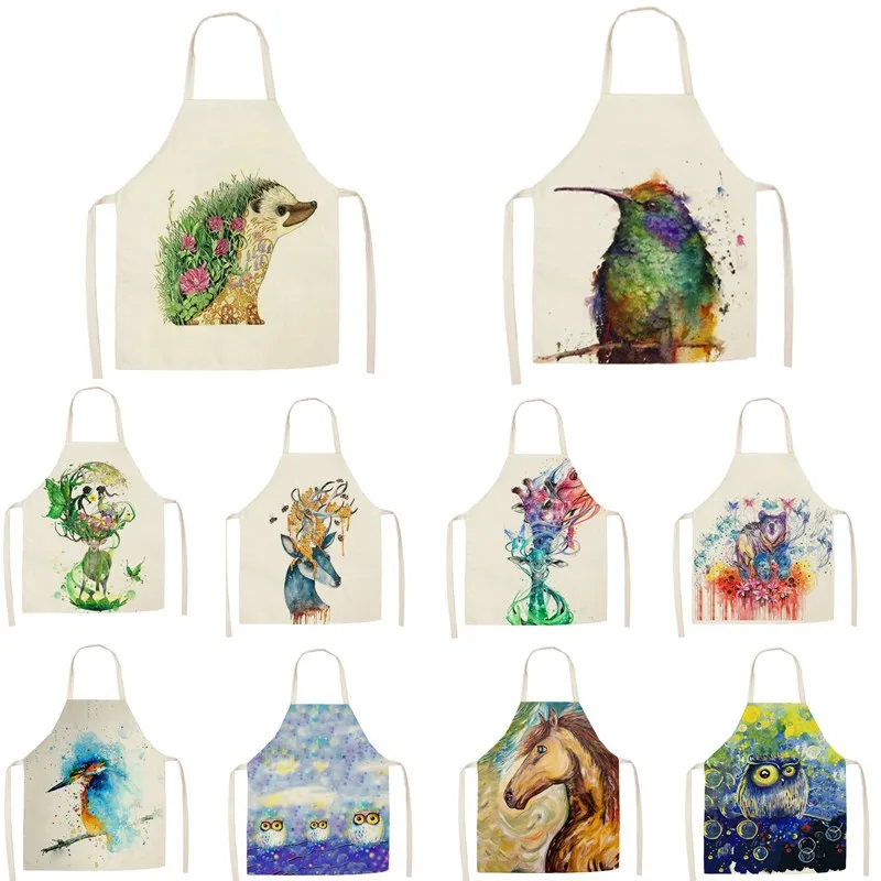 

Фартук Кухонный унисекс, без рукавов, с мультяшными животными, 55*68 см, 1 шт.