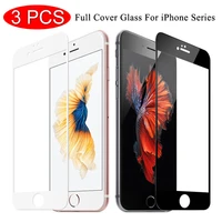 3pcs curved edge protective glass on for iphone 7 8 6 6s plus se 2020 tempered glass film on iphone x xr xs max screen protector