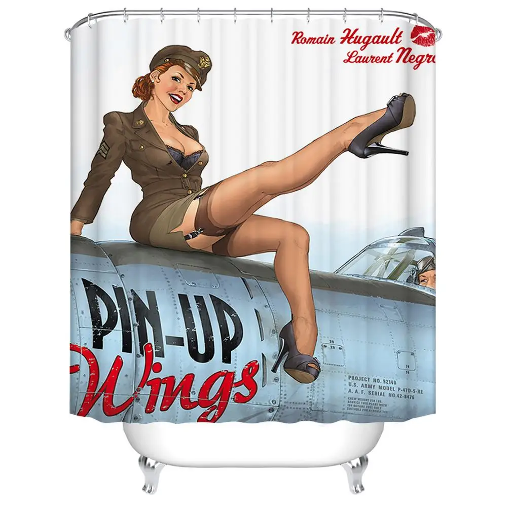 Мультфильм аниме девушка печать занавески для душа ванная комната занавеска