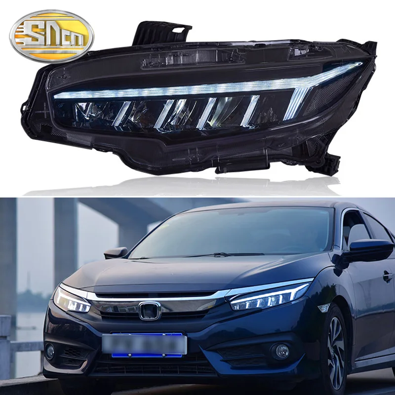 SNCN автомобильный Стайлинг светодиодный головной светильник для Honda Civic 2016 2017 2018