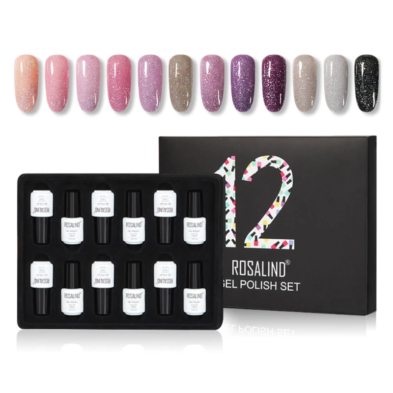 

12pcs/set Soak Off Shinny Neon Nail Polish LED Gel Set Professional Manicure Suit with Gift Box for Mother or Lover