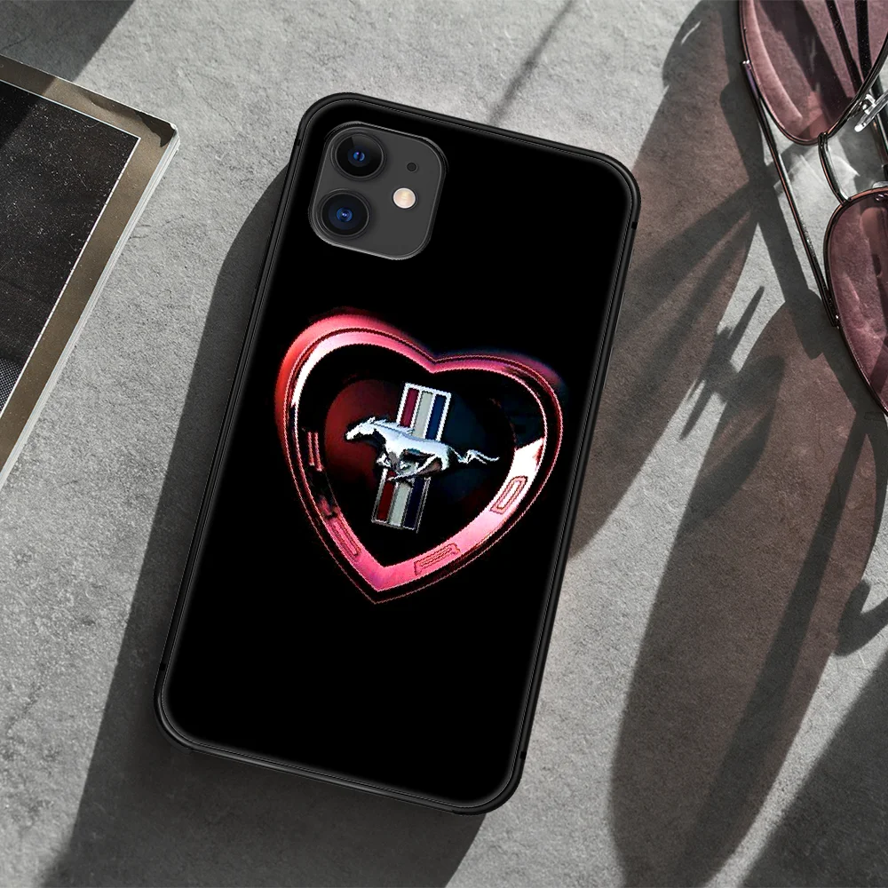

mustang Sports car Phone Case Cover Hull For iphone 5 5s se 2020 6 6s 7 8 12 mini plus X XS XR 11 PRO MAX black Hoesjes Trend