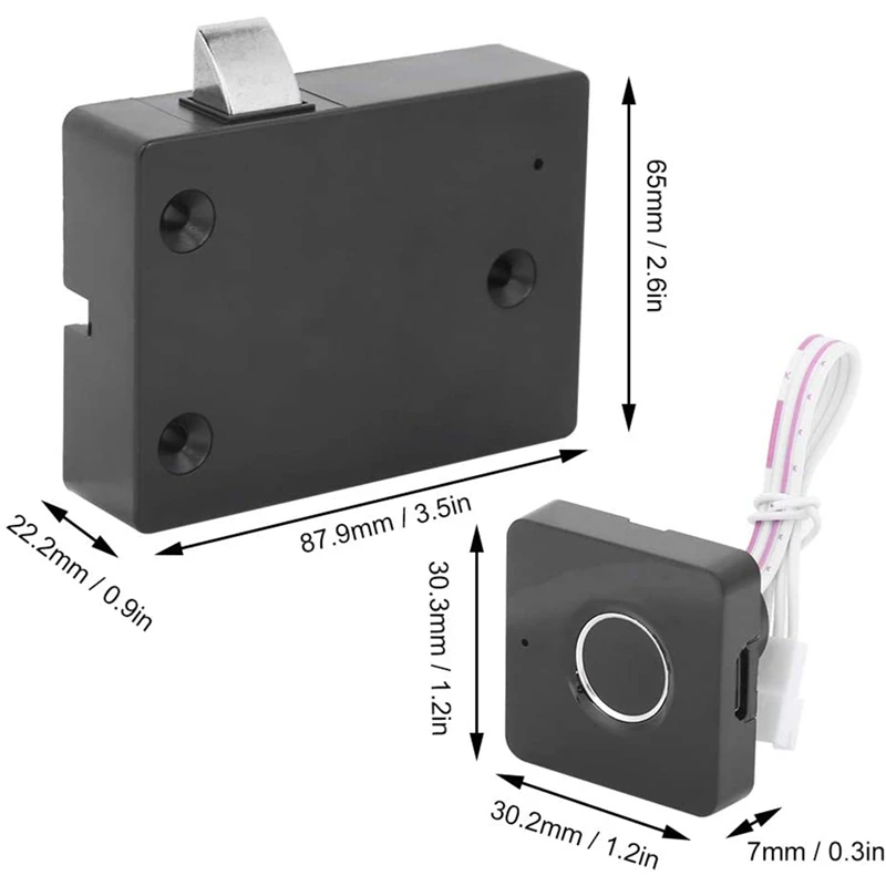 

Biometric Fingerprint Smart Lock Security USB Rechargeable Cabinet Drawer Door