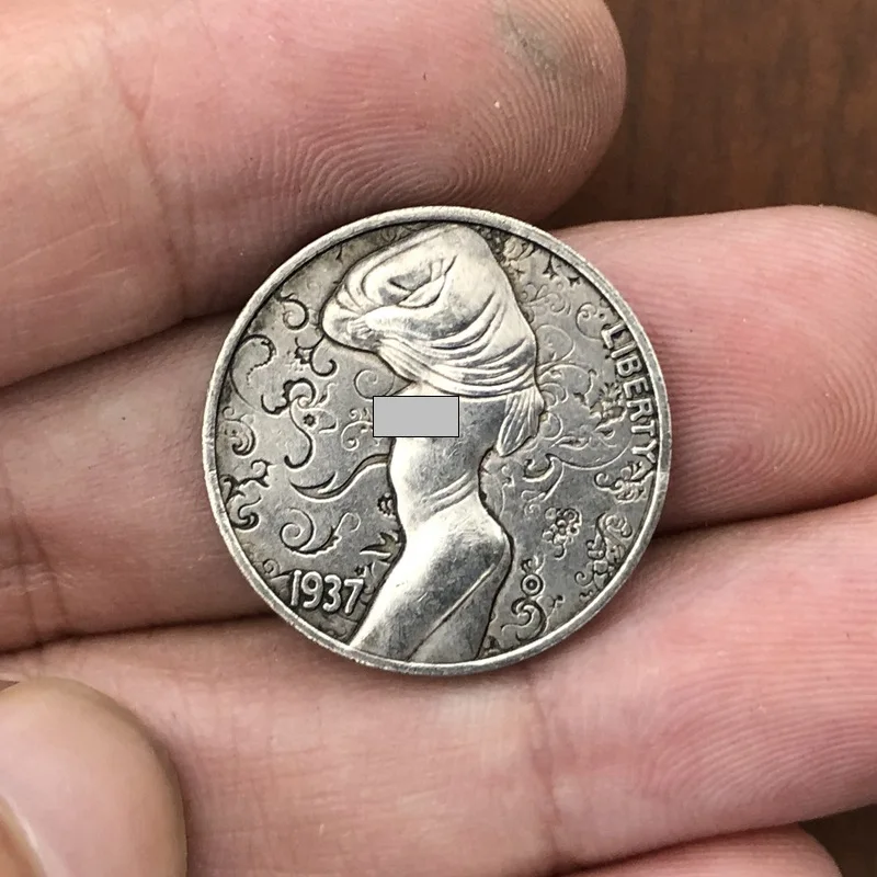 21mm 1937 Sexy Lady US Liberty 5 Cents Coins Morgan Buffalo Hobo Nickel America Commemorative Souvenir Lucky Coin Funny Gift | Дом и сад