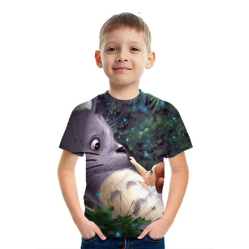 

Totoro T-shirt Boys Kids Girls 3D Print Tee Anime Pattern Children's Baby Clothes Personalized Cool Round Neck Top O-neck Summer