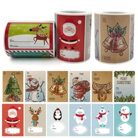 250pcs kraft paper christmas gift stickers christmas theme stickers gift package card wrapping label decoration