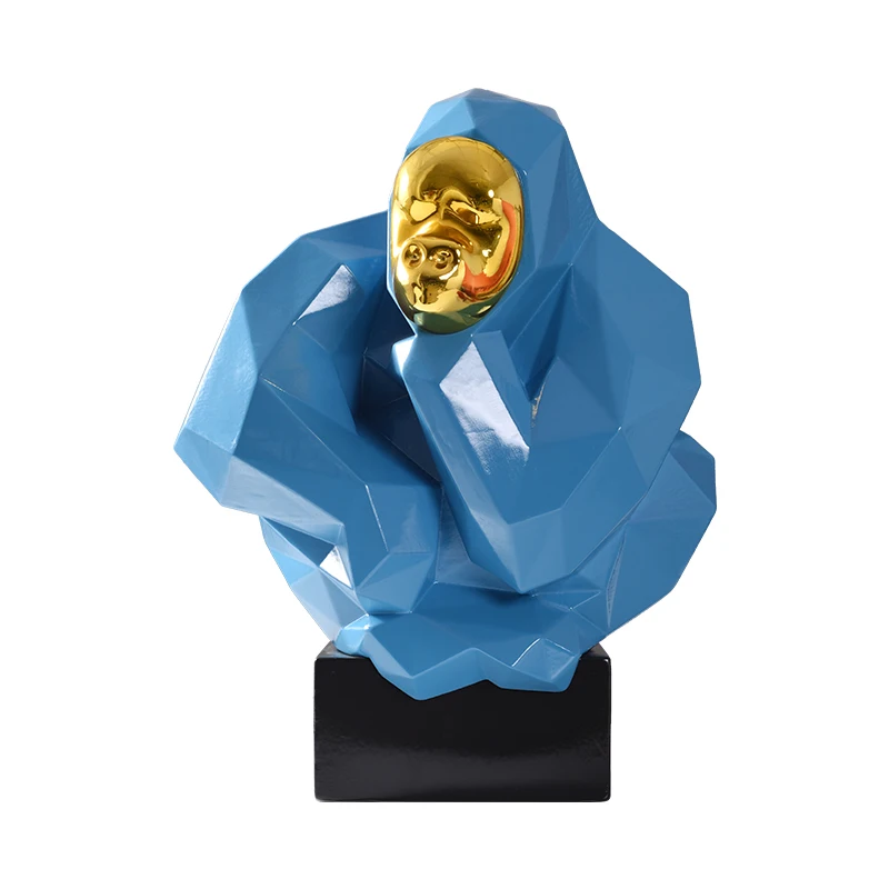 

Креативная Геометрическая большая скульптура орангутана, украшение для отеля, виллы, художественное украшение, абстрактное животное, дома...