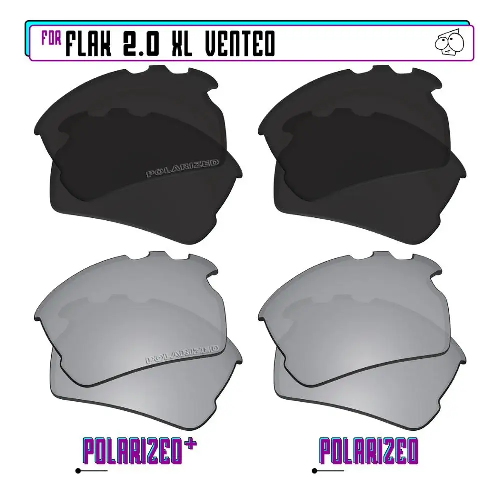 EZReplace Polarized Replacement Lenses for - Oakley Flak 2.0 XL Vented Sunglasses - BlkSirP Plus-BlkSirP