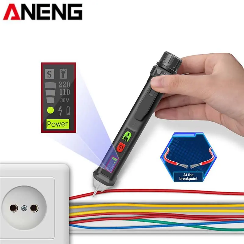 

ANENG VD410A AC 12~1000V Dynamic Digital Display Non-contact Induction Electric Pen Voltage Test Pen AC Voltage Detection