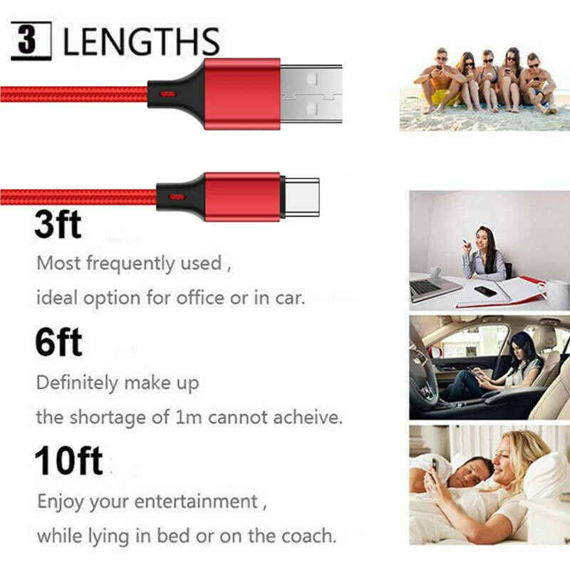 Кабель UGI 2A Micro USB C Type для Samsung Huawei нейлоновый плетеный кабель быстрой зарядки и