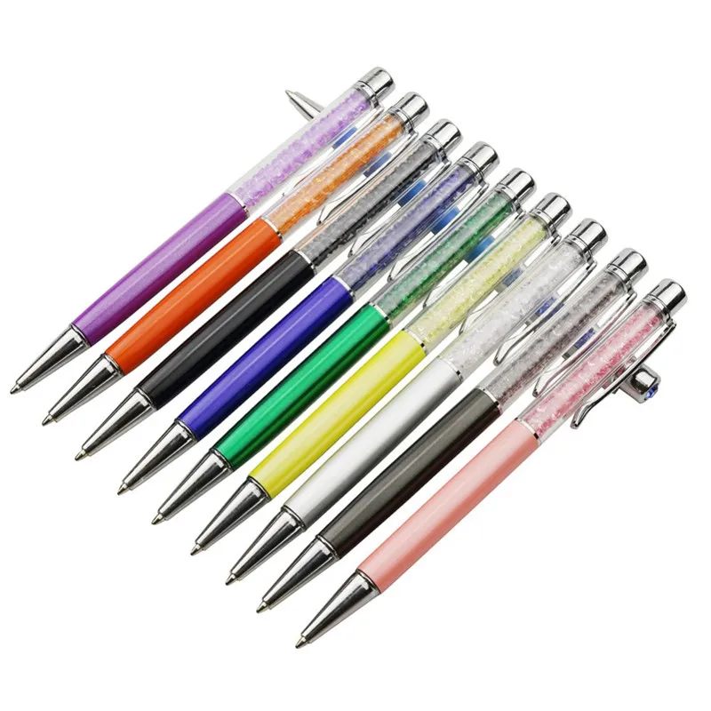 Wholesale 100 pcs Ballpoint Pen Crystal Diamond Decorative Pen 0.7mm Pen Tip All Metal Material Student Writing Office Gift Pen