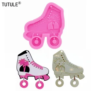 Силиконовая форма для роликовых коньков, форма для рукоделия, формы для помадки, формы для украшений из смолы, формы из полимерной глины, серьги, брелок, форма для ожерелья