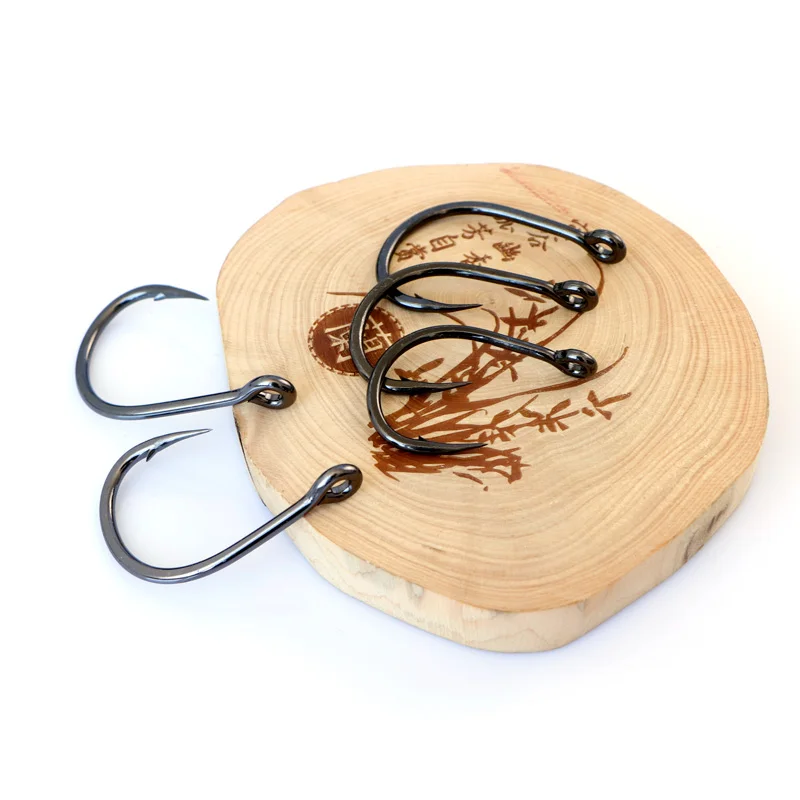 

20PCS Mustad 10827 Sea Fishing Hoodlum 4X Live Bait Hook Black Nickel circle jig head Heavy Saltwater Fishing Hook hamecons fish