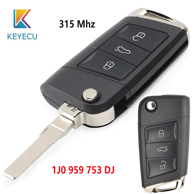 KEYECU модифицированный Гольф 7 стильный дистанционный ключ 315 МГц 1J0 959 753 DJ для V * W Bora