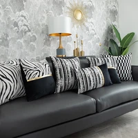 45x45cm black white simplicity pillow case eu style home decor sofa cushion cover suede car pillow case customizable