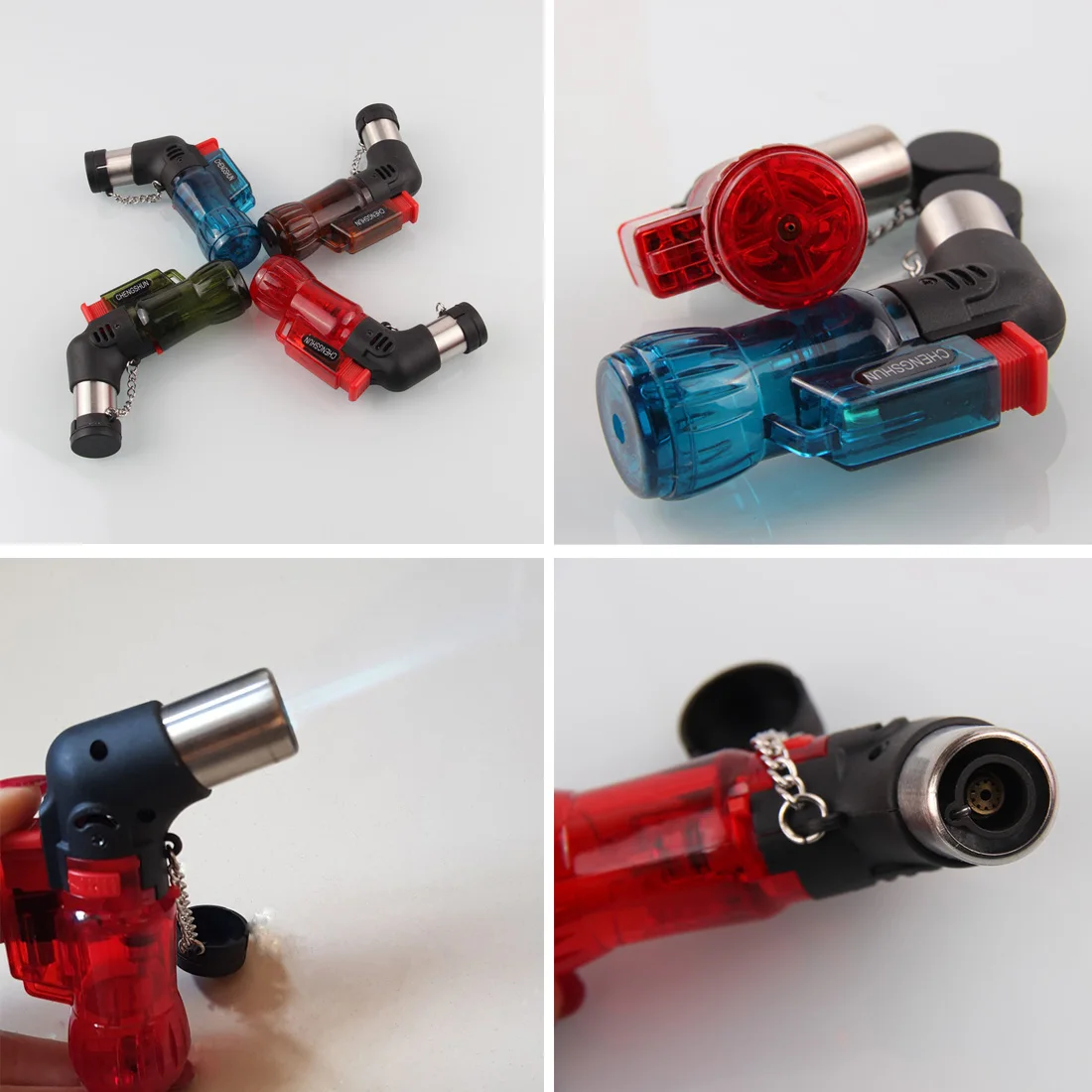 Lighter Random Color Cigarette Butane Jet Gasoline Gas Lighters Windproof Torch Turbo Refillable Flame | Дом и сад