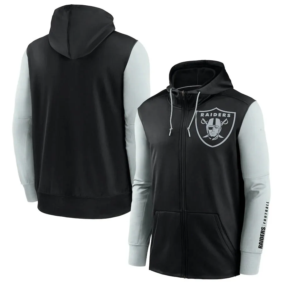 

Las Vegas men Brand Sweatshirt Raiders Jackets coat Sideline Team Full-Zip American Football clothing zip up Hoodie for Jacket