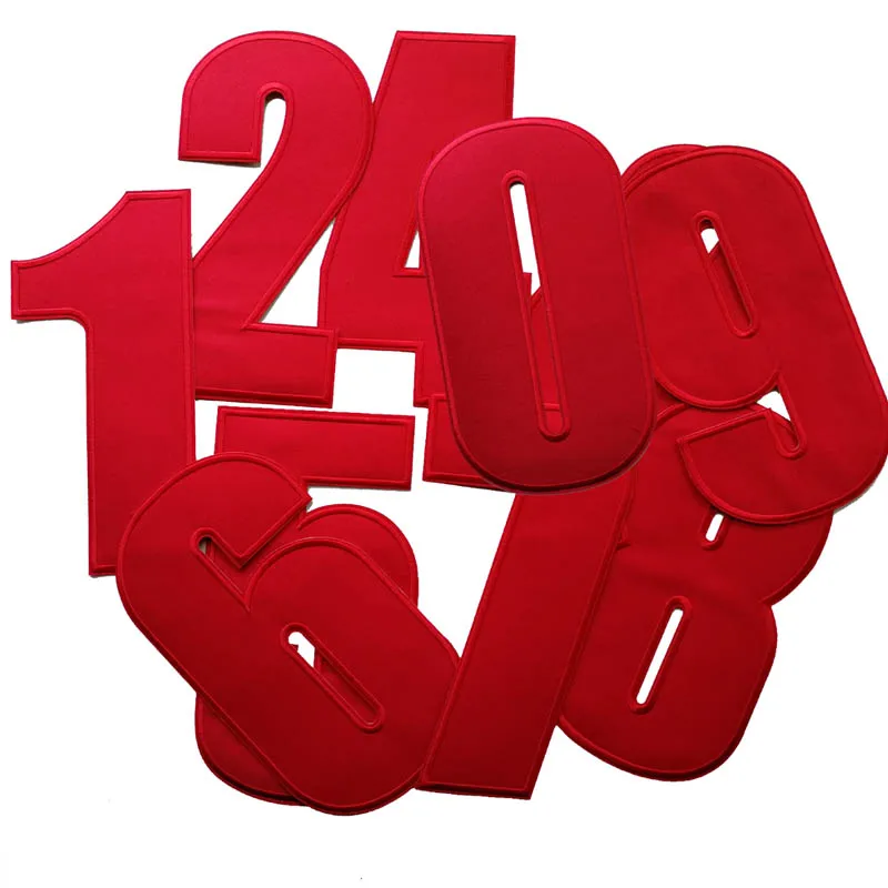 22 см большая красная цифровая ткань наклейки игра Джерси номер Знак на заднюю