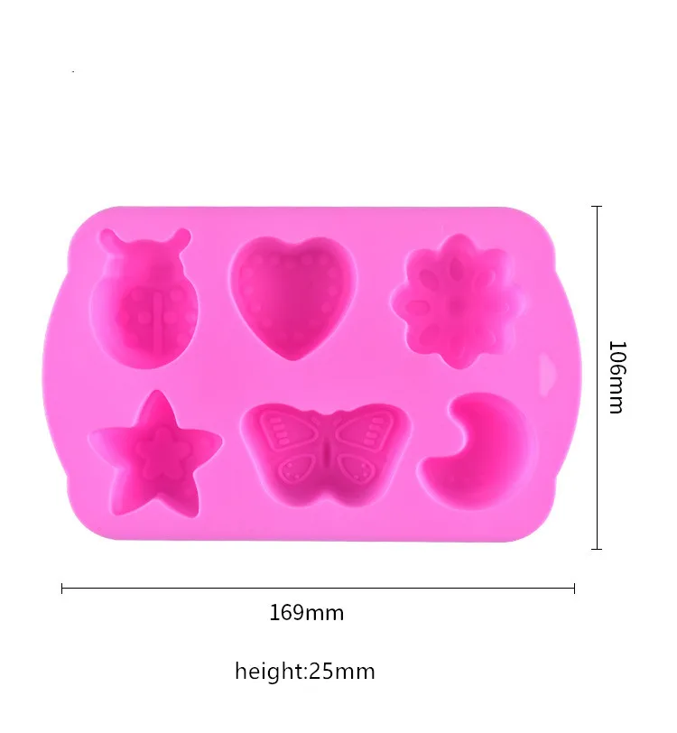

New 6 Holes Insect Moon Flower Cake Silicone MoLd Chocolate Fondant Decoration Mould Baking Tools DIY Cake Decorating Tools